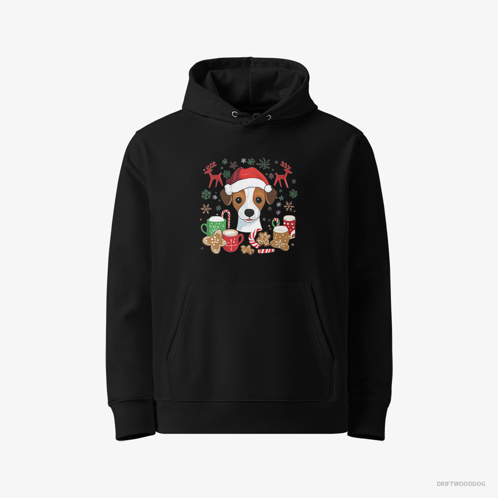 Funny Jack Russell Terrier in a Joyous Christmas Vibe – Men's Hoodie Black Eco – Eco-Friendly