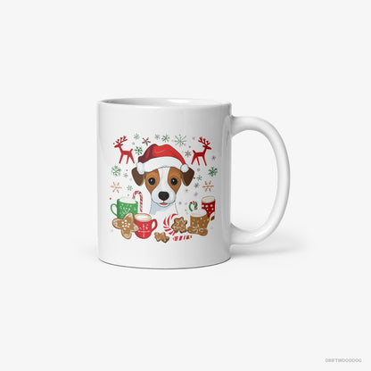 Jack Russell Terrier in a Joyous Christmas Vibe White Mug