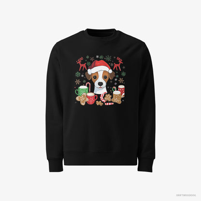 Jack Russell Terrier in a Joyous Christmas Vibe Black Sweatshirt