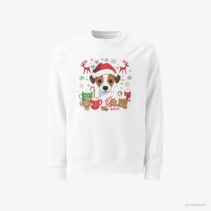 Jack Russell Terrier in a Joyous Christmas Vibe White Sweatshirt