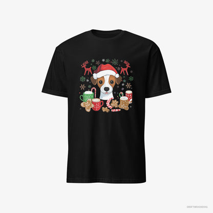 Jack Russell Terrier in a Joyous Christmas Vibe Black T-Shirt