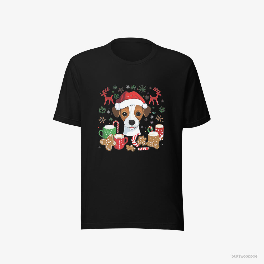 Funny Jack Russell Terrier in a Joyous Christmas Vibe – Men's T-Shirt Black Eco – Eco-Friendly