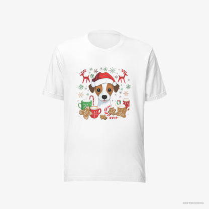 Jack Russell Terrier in a Joyous Christmas Vibe White T-Shirt