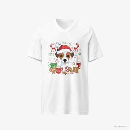 Jack Russell Terrier in a Joyous Christmas Vibe White T-Shirt