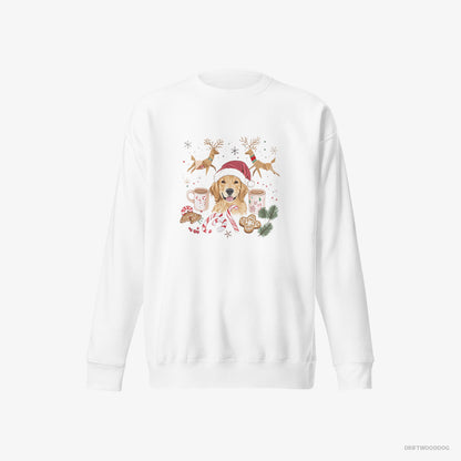 Golden Retriever Surrounded by Christmas Cheer White Sweatshirt