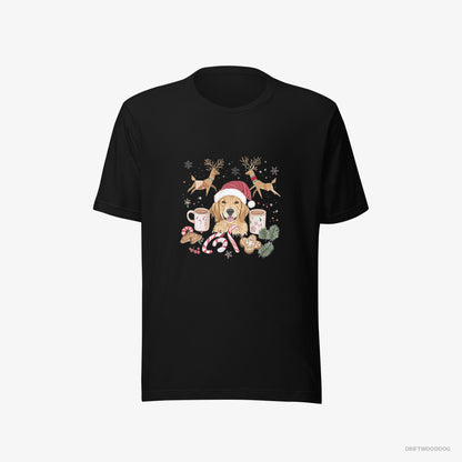 Golden Retriever Surrounded by Christmas Cheer Black T-Shirt