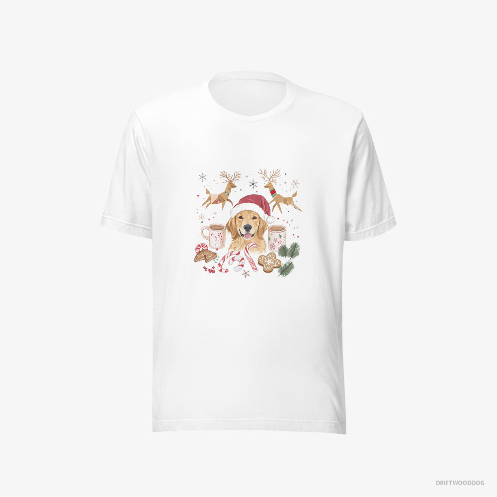 Golden Retriever Surrounded by Christmas Cheer – Men's T-Shirt White Eco – Eco-Friendly