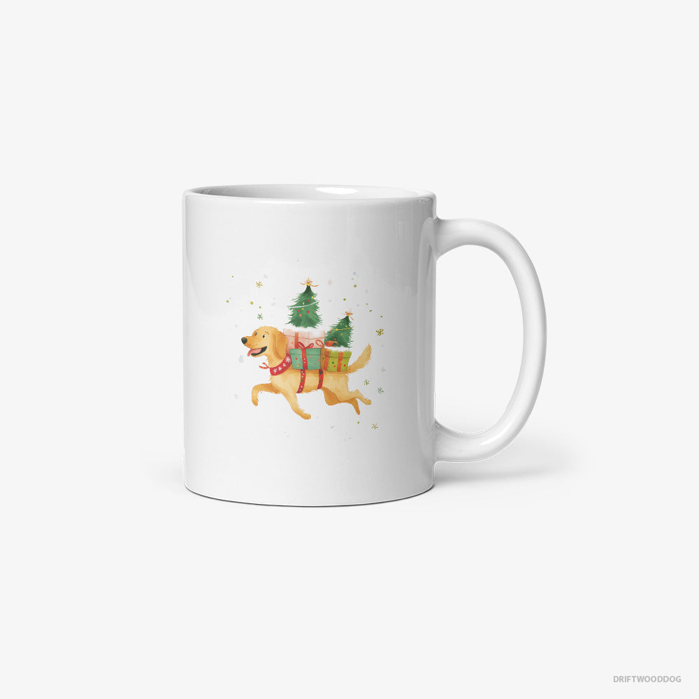 Golden Retriever with Christmas Gifts on Its Back Classic Mug