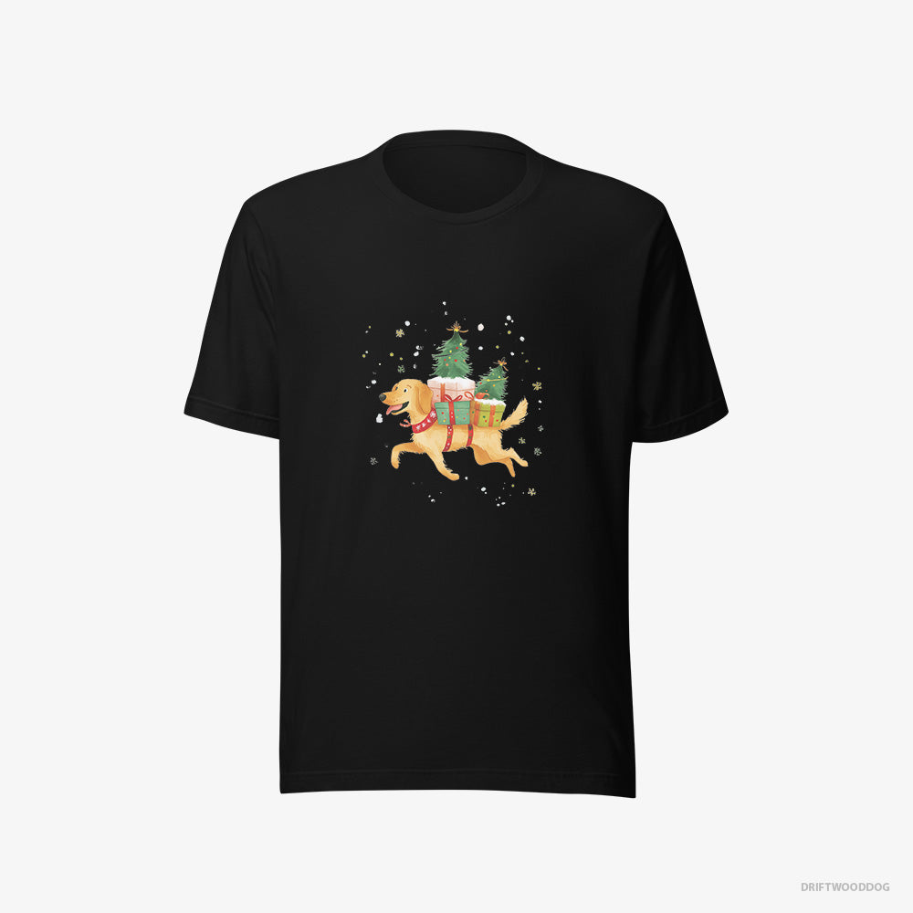 Golden Retriever with Christmas Gifts on Its Back – Men's T-Shirt Black Eco – Eco-Friendly