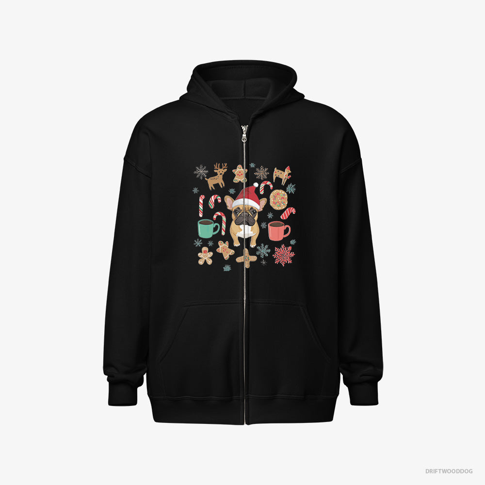 French Bulldog Christmas-Inspired Full-Zip Hoodie