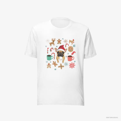 French Bulldog Christmas-Inspired White T-Shirt