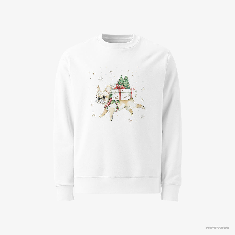 French Bulldog Joyfully Running with Holiday Gifts Classic Sweatshirt